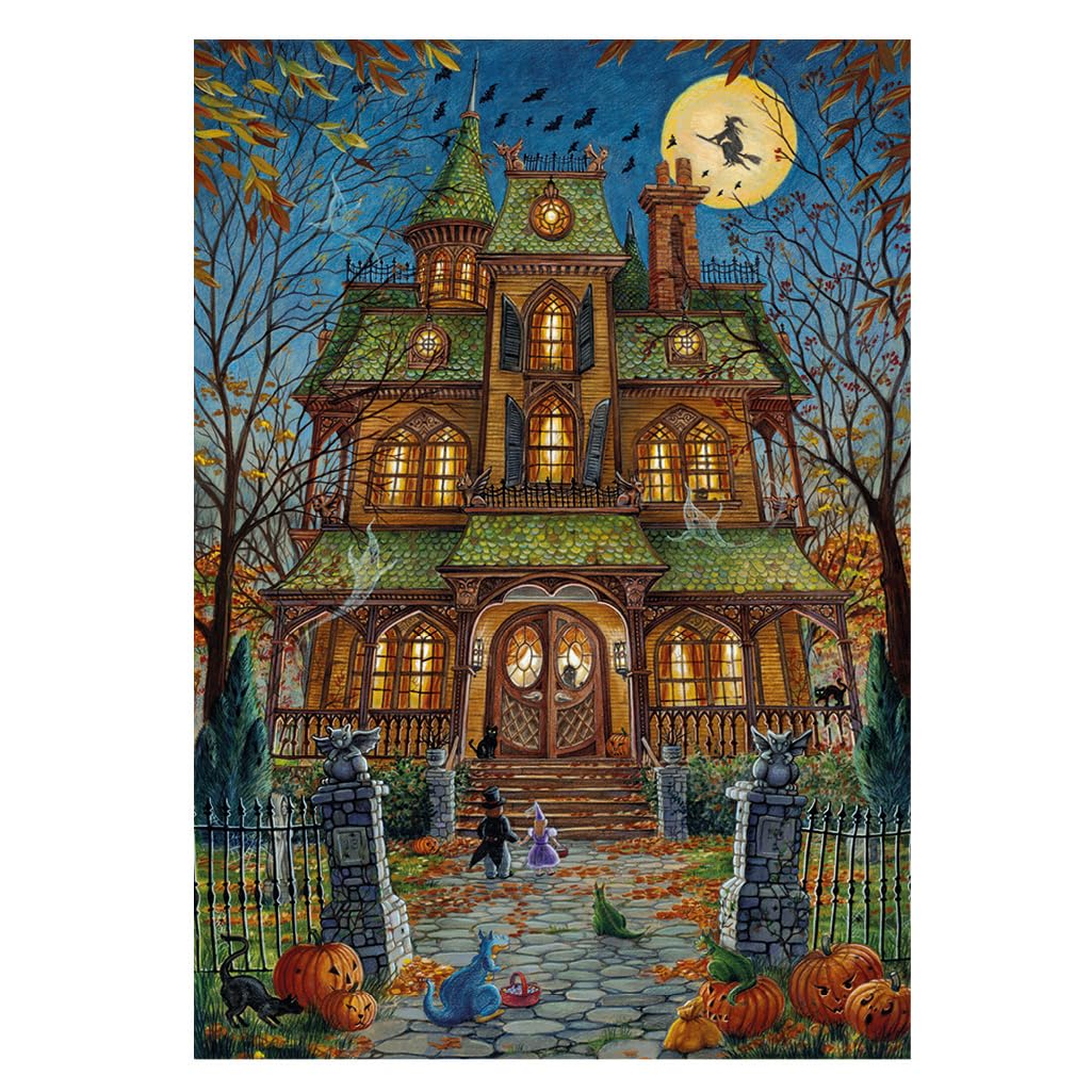 Wentworth Wooden Puzzles, Haunted Mansion Picture Puzzle Cut, 300 Pcs Adult