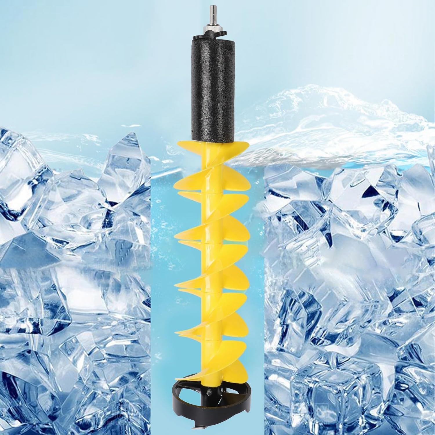 電動氷上釣り用オーガードリルビット、直径6インチ、長さ28インチ、フローティングデバイス付き、深海や厚い氷層に最適 アイスフィッシングアイスオーガー  アイスフィッシングオーガー アイスオーガードリルアダプター 直径6インチ 長さ28インチ 電動アイ 電動 アイス ...