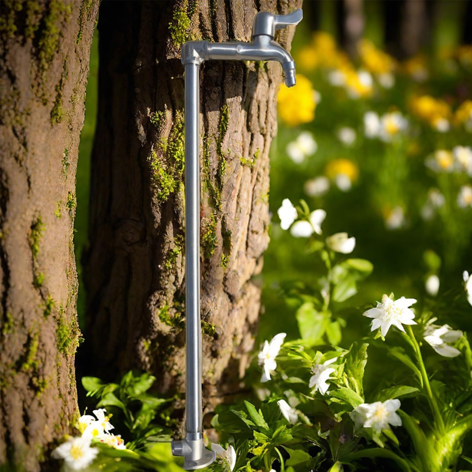 Grifo de jardín para exteriores - Hidrante de agua de acero inoxidable 304 resistente a la intemperie para riego y lavado, diseño vertical de 40 cm/16 pulgadas - Duradero y resistente a la corrosión
