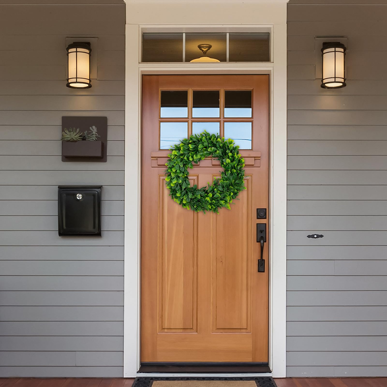 Lulalula Ghirlanda Di Bosso Artificiale 30 Cm - Decorazione Per Porta, Parete, Camino - Verde, Resistente UV