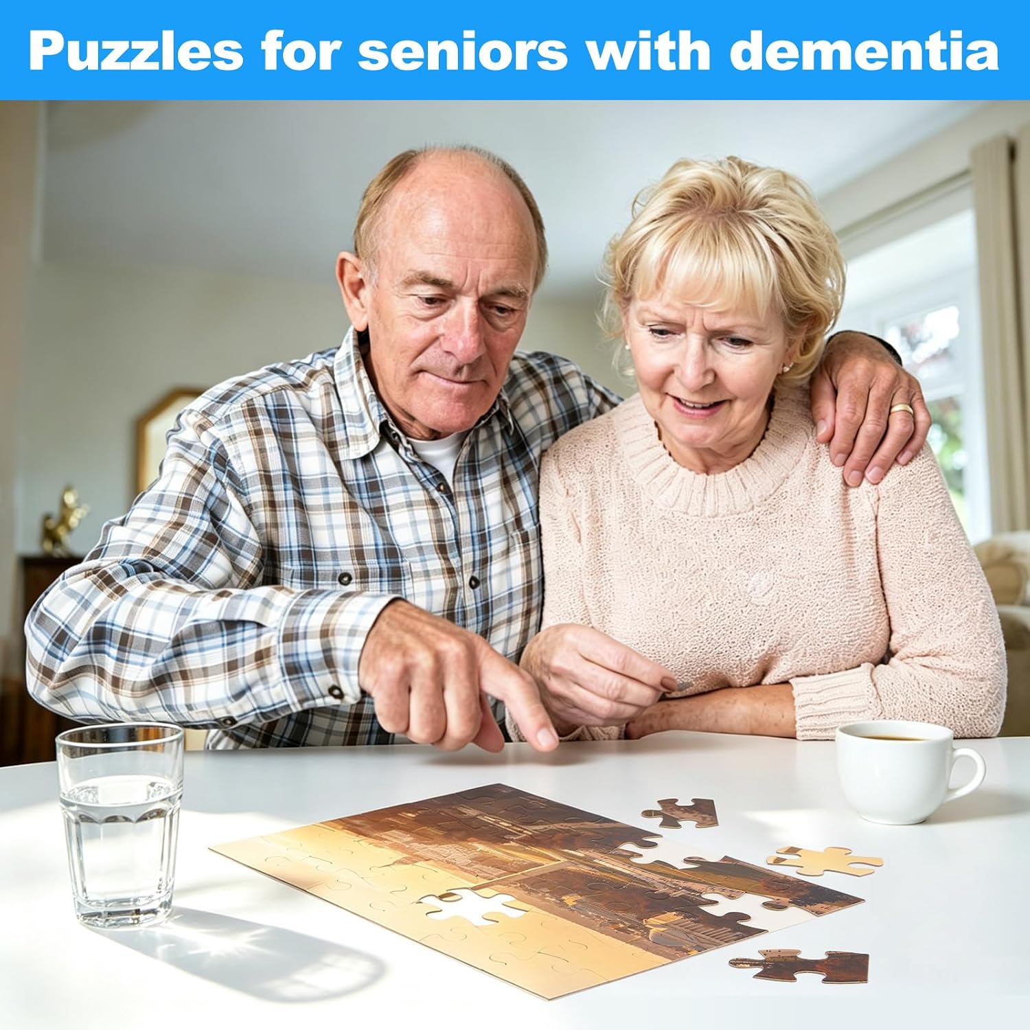 Tc&Zxf 6 Pack 36 Large-Piece Tactile Dementia Puzzles for Alzheimer’s Seniors (36 Large Pieces) image 2