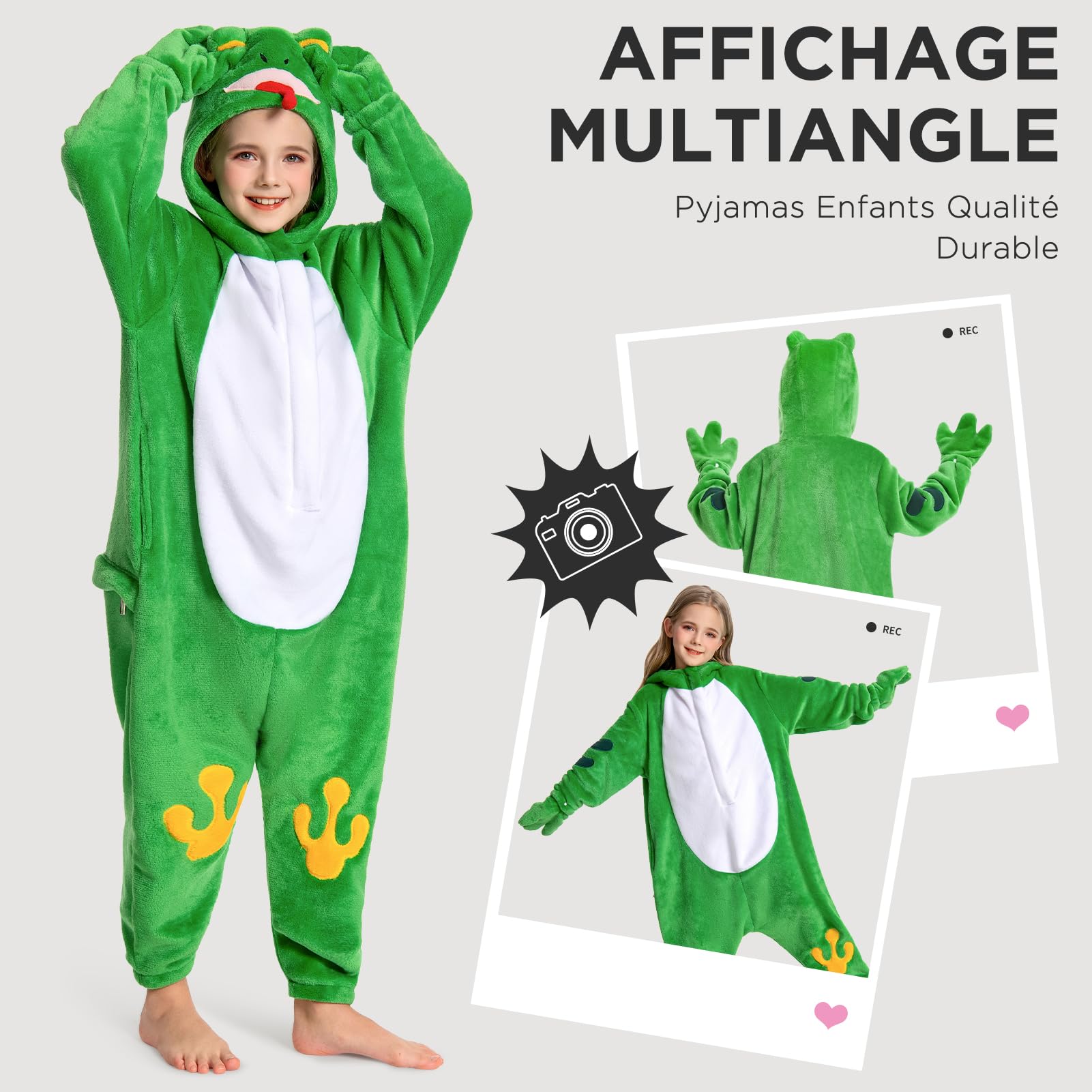 OLAOLA Combinaison Pyjama Garçons Filles Animaux Costume Unisexe Enfant Onesie Carnaval Halloween Cosplay Deguisement Kigurumi Pyjamas Fête Vêtements de Nuit