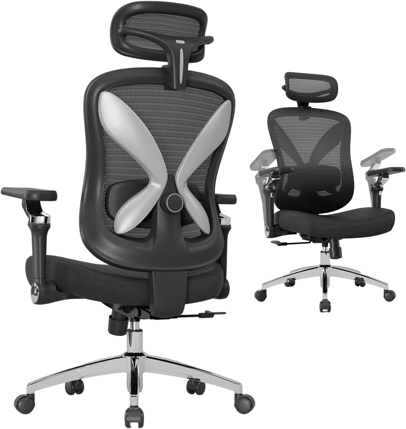 amseatec Mesh Office Chair with Headrest, Ergonomic Reclining Desk Chair