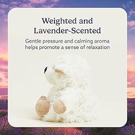 warmies Junior Microwavable & Weighted Stuffed Animals, Sheep - Heated Stuffed Animal Plushie for Warmth & Comfort - Cute Soft Plush Toys for Adults & Children (Boys, Girls, Babies & Toddlers)