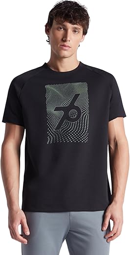 Jockey MV02 Men's Super Combed Cotton Blend Graphic Printed Round Neck Half Sleeve T-Shirt with Stay Fresh Treatment_Black_M
