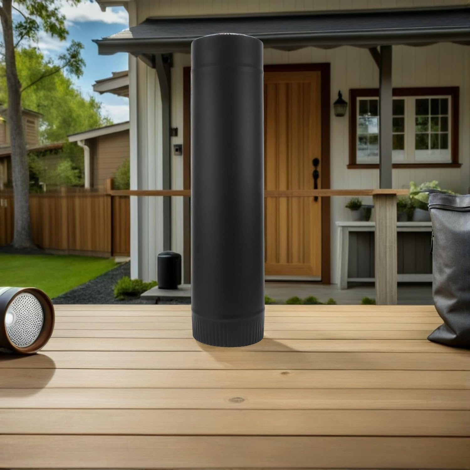 Luxshiny Stainless Steel Chimney Flue Extension Pipe 125mm Heat-Resistant Vent Tube for Wood Burning Stove Indoor Fireplace and Outdoor Camping