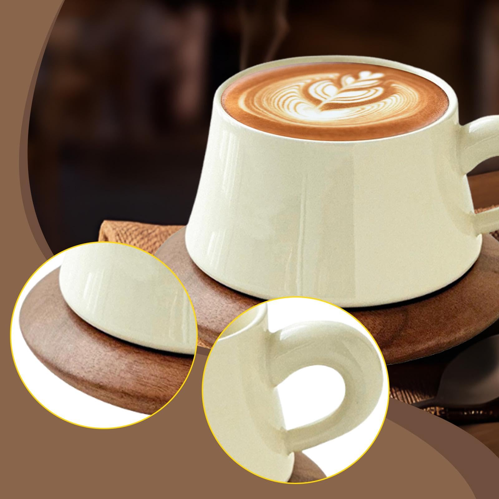 Tazza Da Caffè in Ceramica con Piattino, 300 Ml, per Ufficio, Feste, Bar