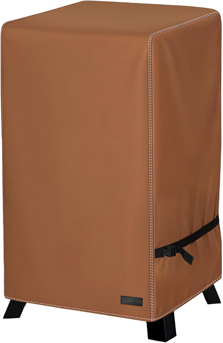 NetttyPro Cubierta para ahumador eléctrico para ahumador exterior Masterbuilt de 40 pulgadas, cubierta para parrilla pequeña vertical cuadrada resistente al agua para exteriores, 25 pulgadas de ancho x 23 pulgadas de profundidad x 43 pulgadas de alto, marrón