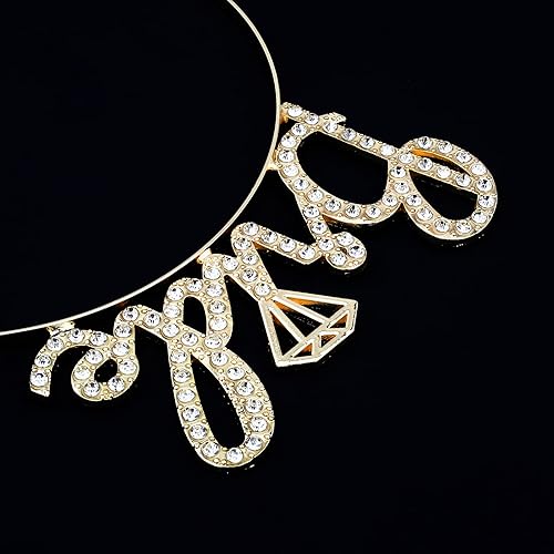 Miniatura 7 de BAHABY Diadema de novia, decoración de despedida de soltera, tiara de novia para despedida de soltera, despedida de soltera, boda (dorado)