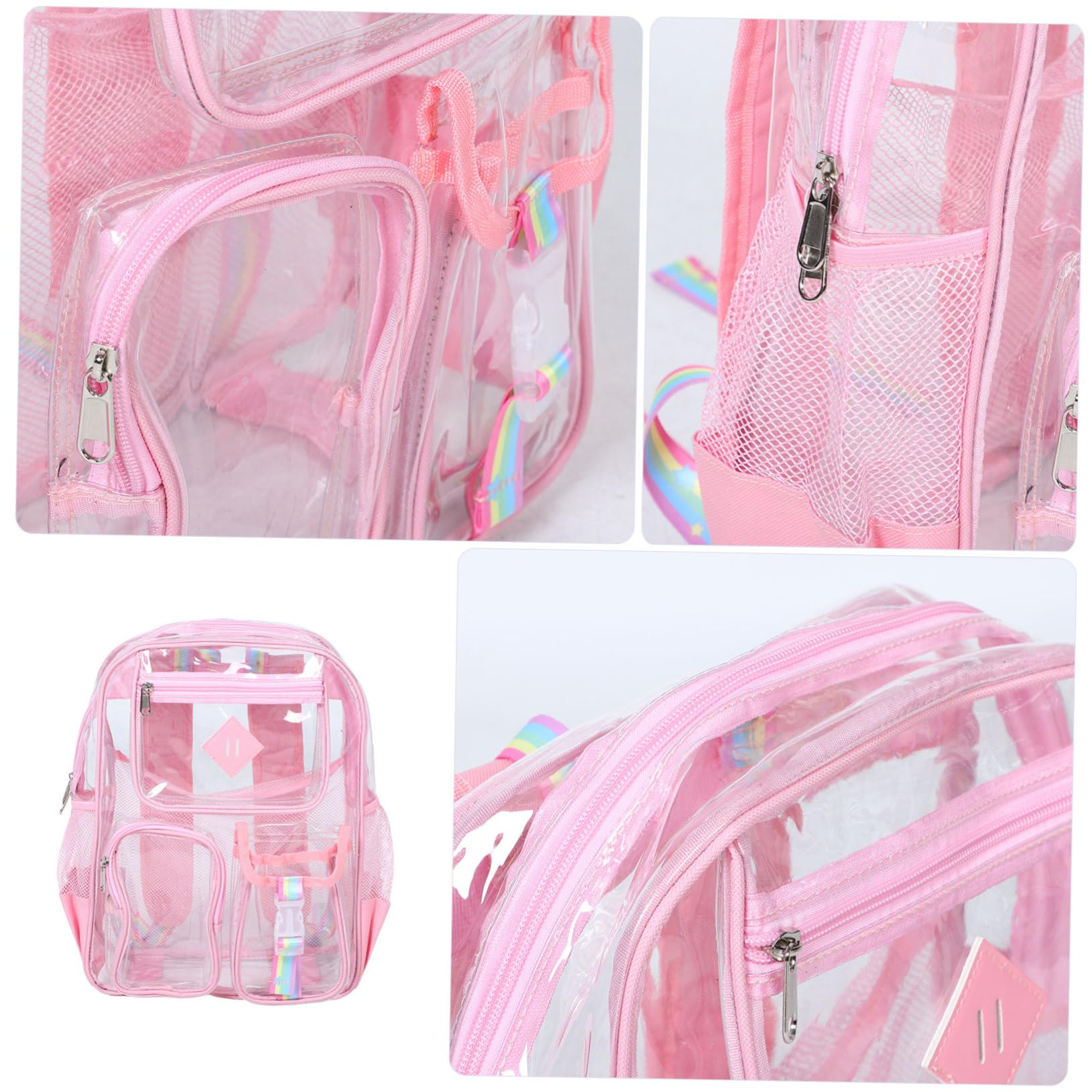 POPETPOP Zaino Trasparente in Pvc con Grande Capacità per Concerti e Uso Quotidiano, Zaino Leggero e Resistente per Eventi e Viaggi