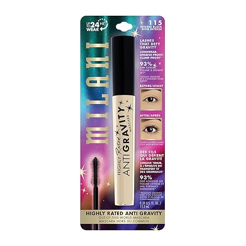 Miniatura 9 de Milani Imprimación de sombra de ojos y máscara negra antigravedad altamente calificada Milani con aceite de ricino y cepillo moldeado en forma de