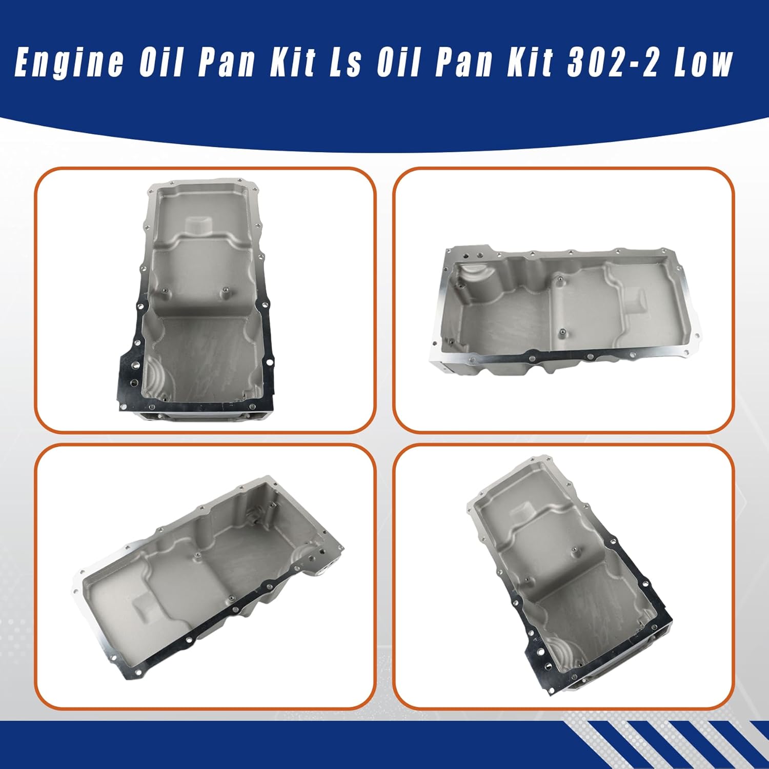 GXYWADY Engine Oil Pan Kit Ls 0il Pan Kit 302-2 Low Profile Replacement for Camaro Firebird Ventura Nova F-Body G-body A-body LS1 LS2 LS3 6.2L 6.0L 5.3L 4.8L