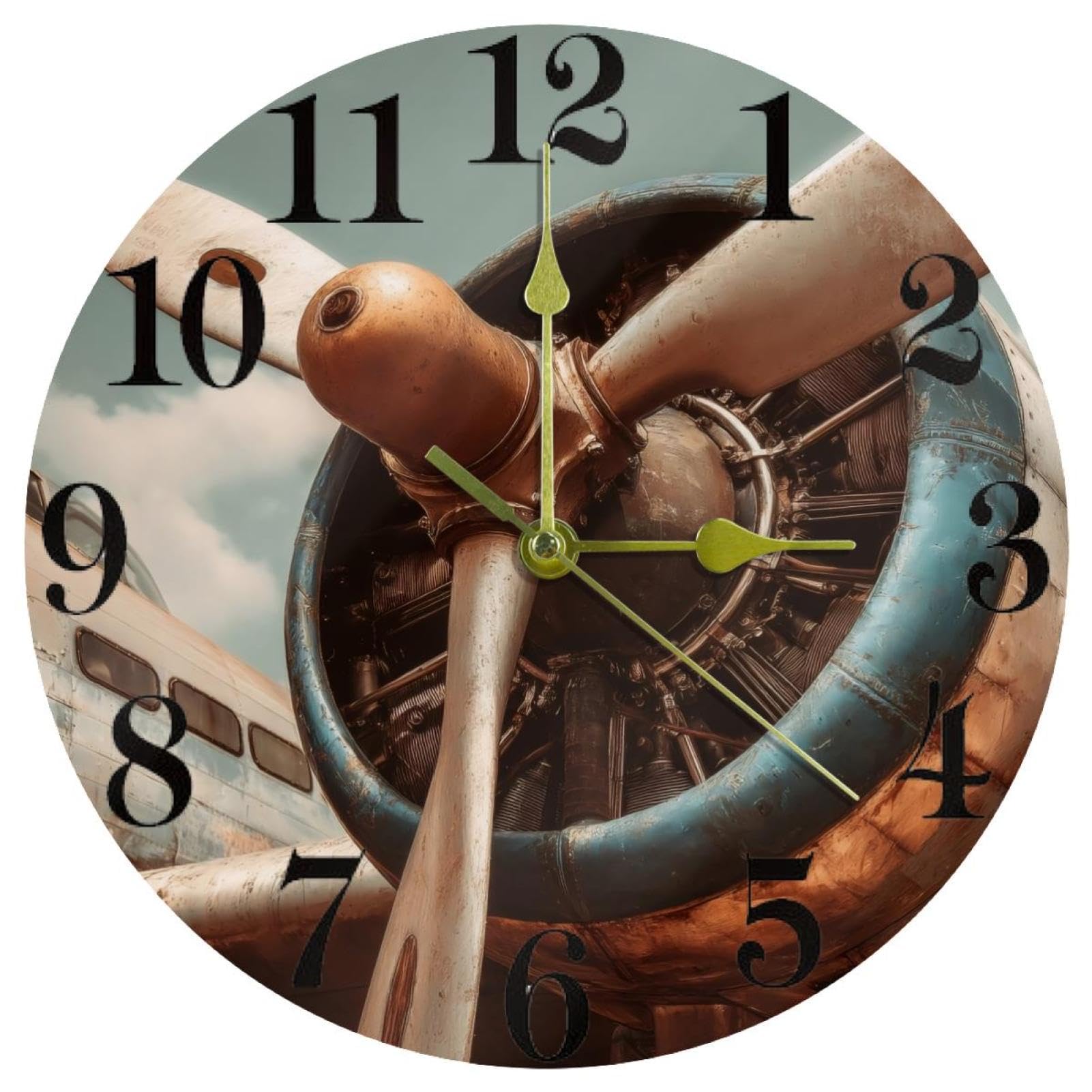 Horloge murale vintage hélice de chasseur objet d'art