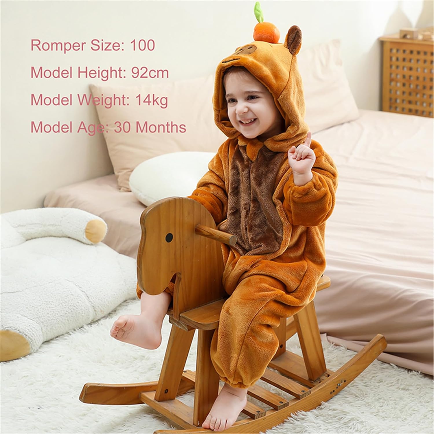 Unisex Baby Flannel Romper Animal Onesie Costume Hooded Cartoon Outfit Suit