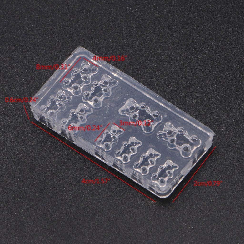 Bear Nail Art Mold 3D Silicone Carving Acrylic UV Gel Nail Art Silicone Girl Decoration Tool