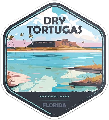 Dry Tortugas National Park Sticker Calcomanía de vinilo impermeable para parachoques de coche, laptop, botella de agua, pared y ventana, tamaño 3