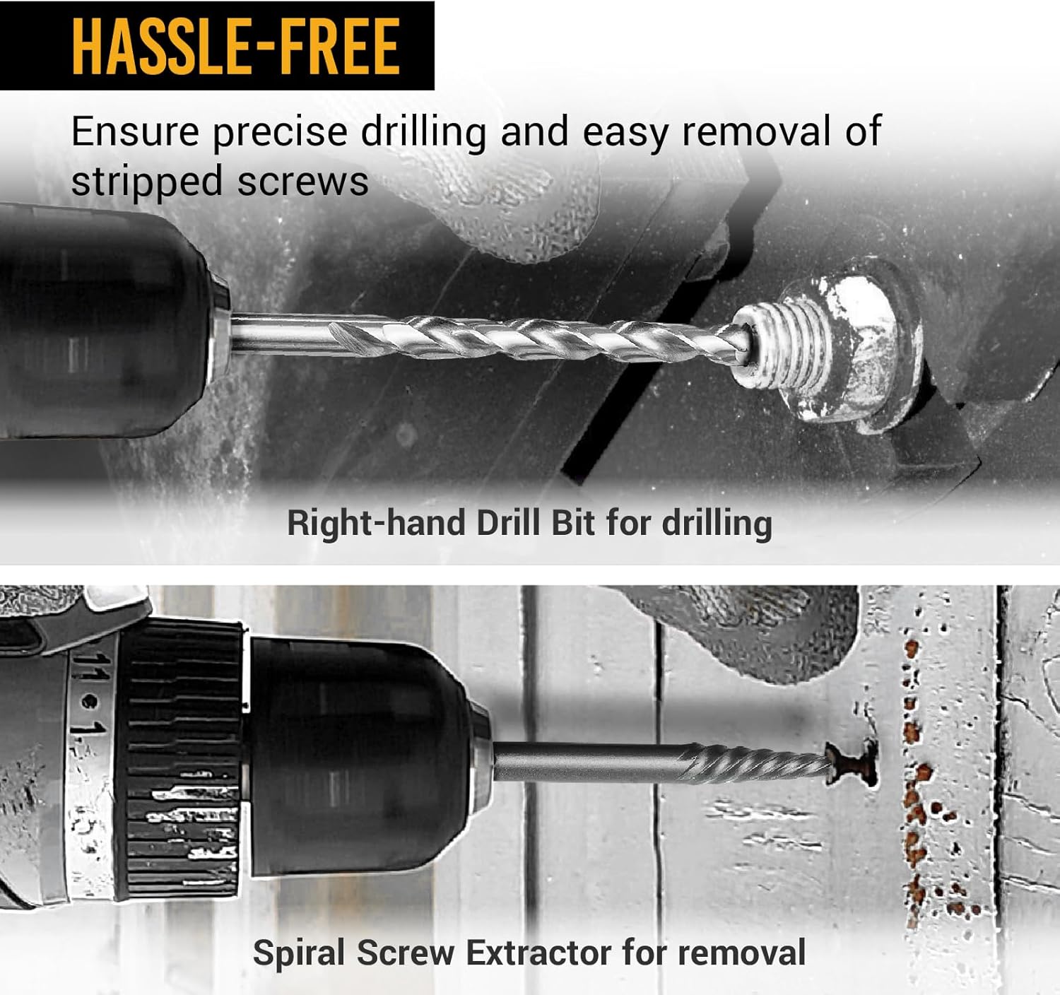 EWK 26 Pcs Screw & Bolt Extractor Set with Twist Drill Bit, HSS Spiral Screw Extractor, CR-MO Bolt Extractor Socket for Stripped, Broken, Rust Bolts & Screws