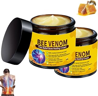 Bee Venom Joint Comfort Cream - Natural Support for Stiffness & Active Lifestyles - Fast-Absorbing Formula (2.12oz, Pack of 2)