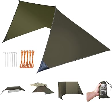 Onewind Emergency Shelter, Lightweight Survival Shelter Tent | Rainproof Windproof Ultralight Silnylon Shelter for Camping Hiking Backpacking and Camping Cot, OD Green