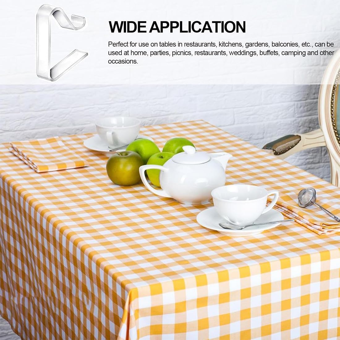 6 Pezzi Ganci Fermatovaglia Antiscivolo Tovaglia Fissa, Clip per Tovaglia Trasparente in Plastica Clip per Fissaggio Tovaglia per Festa Nuziale Ristorante Giardino Esterni Barbecue