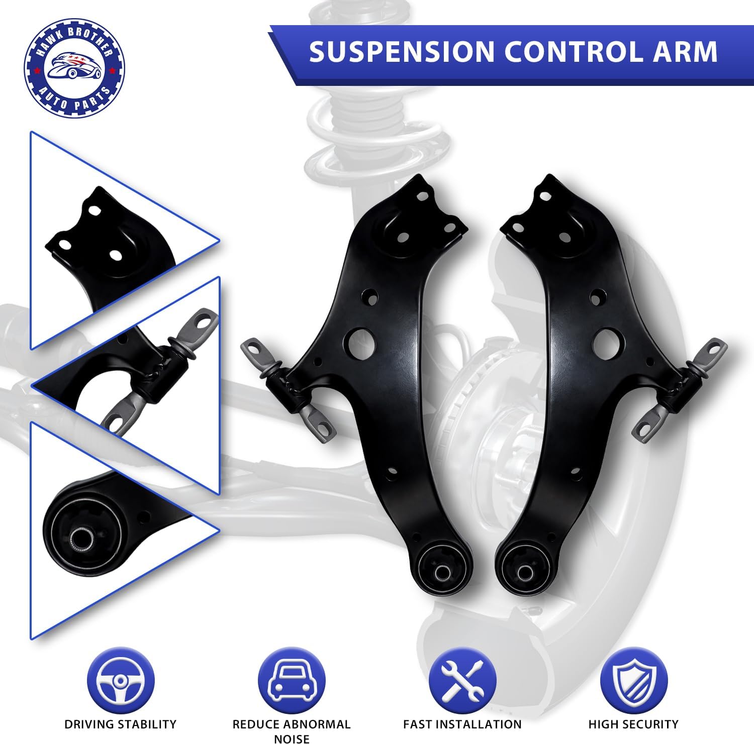 Control Arm, 4 Pcs Suspension Kit Front Lower Ball Joint Replacement For Toyota Highlander/Venza and Lexus RX350/RX350L/RX450H/RX450HL
