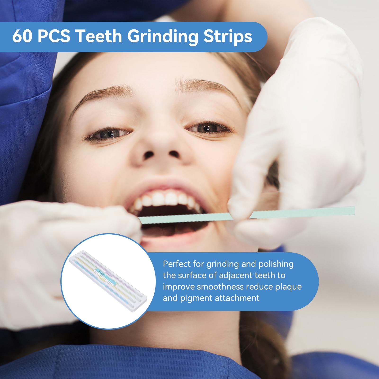 60 Strisce Abrasive Dentali, 4 X 150 Mm, 4 Tipi Strisce per Lucidatura Dentale Grossolane E Fini Carta Abrasiva, Faccette Dentali per La Cura Orale per Lo Sbiancamento Dei Denti, Pulizia Profonda Kit