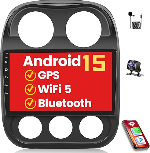 Miniatura 53 de (2+64G) para Jeep Compass Patriot 2010-2016 Android 13 Radio, pantalla táctil de 10.1 pulgadas estéreo de coche con Apple CarPlay Android Auto