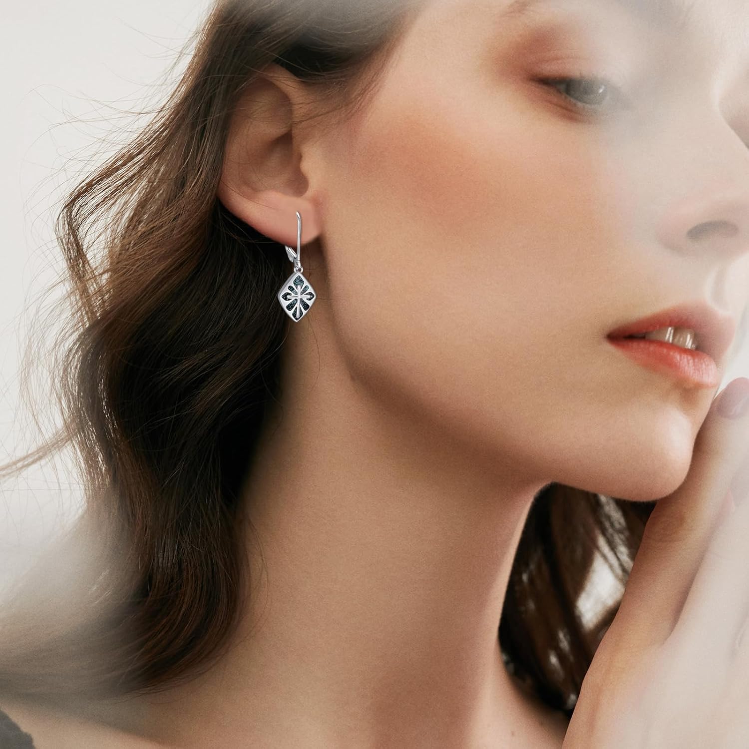 Cross Earrings for Women Sterling Silver Abalone Shell Cross Dangle Earrings Lever Back Drop Earrings Religious Jewelry Gifts - Image 4