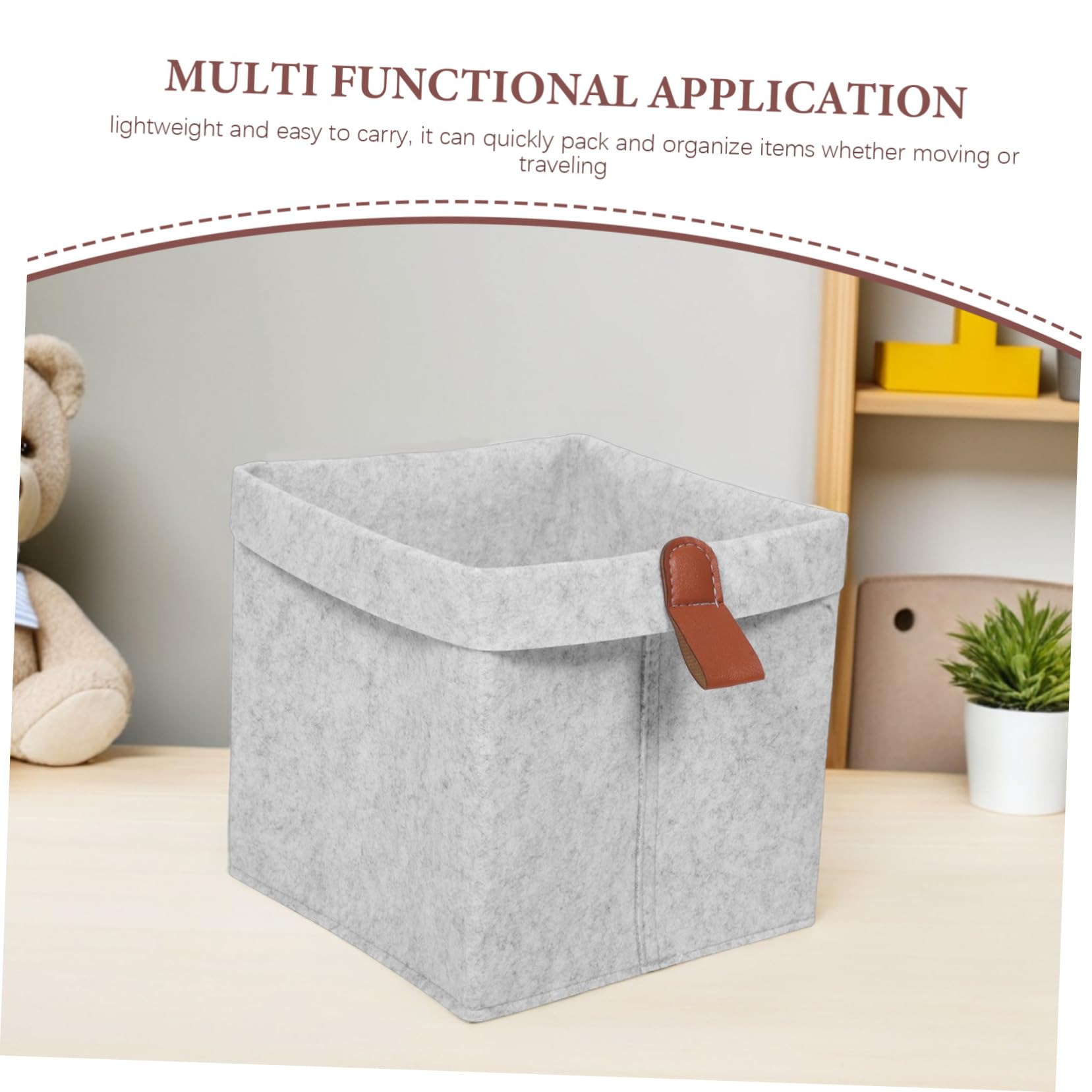 6 Stück Packung Faltbare Filz Aufbewahrungsbox Würfelform Leichtes Design Platzsparend mit Aufhänger für Kinderzimmer und Schlafzimmer