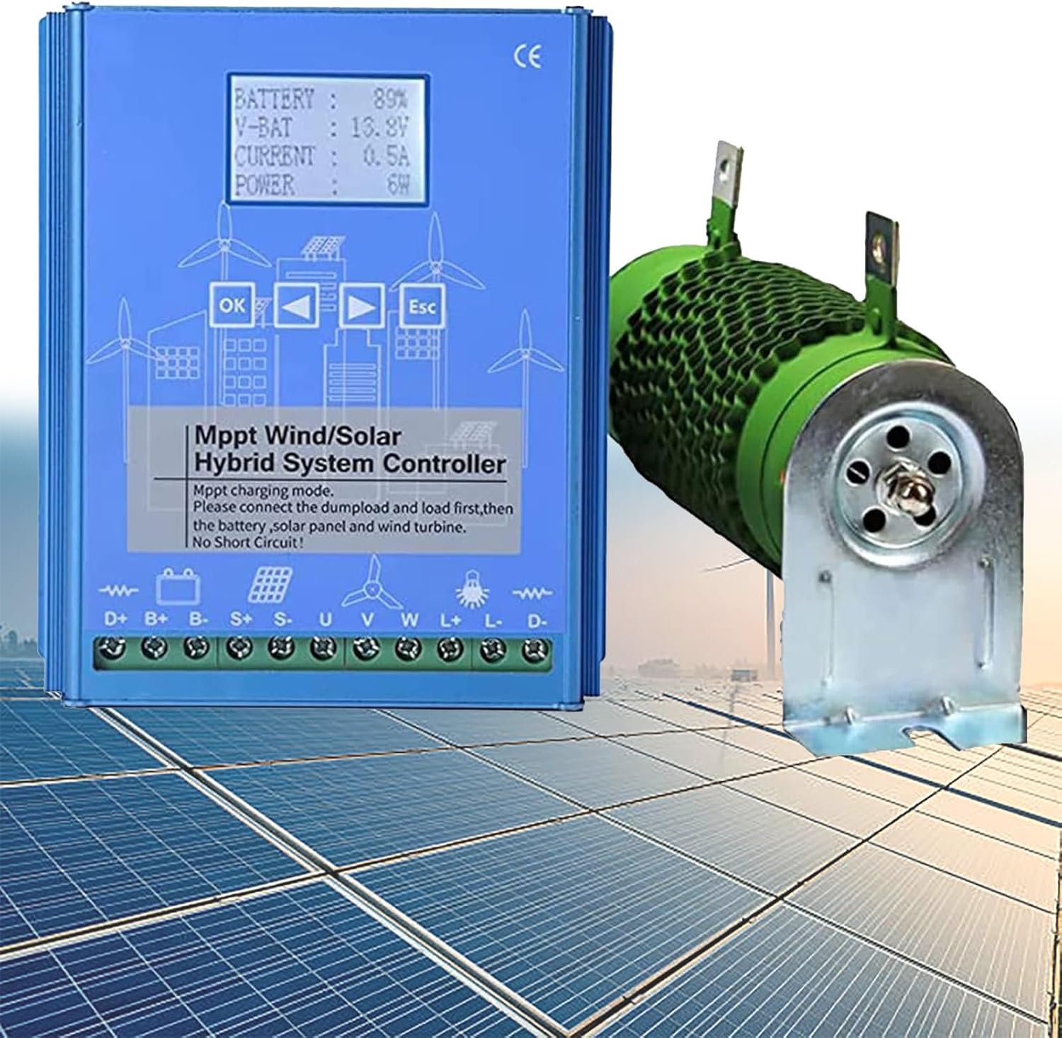 13000W Renewable Energy Controller Universal for Off Grid Wind Solar Hybrid Systems Hybrid Charge Controller,12V24V