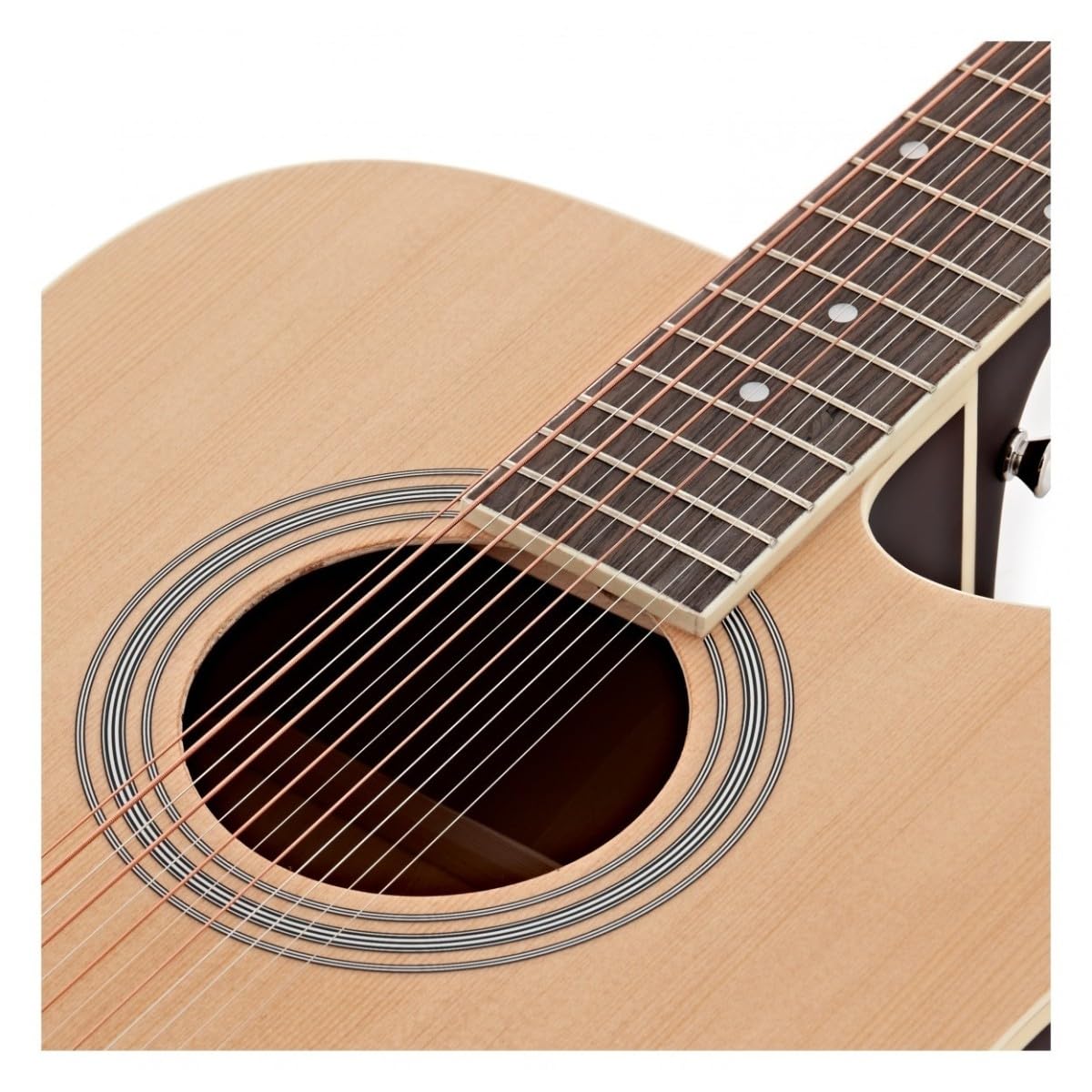 12-saitige Elektroakustik-Gitarre von Gear4music mit Gigbag-Stimmgerät