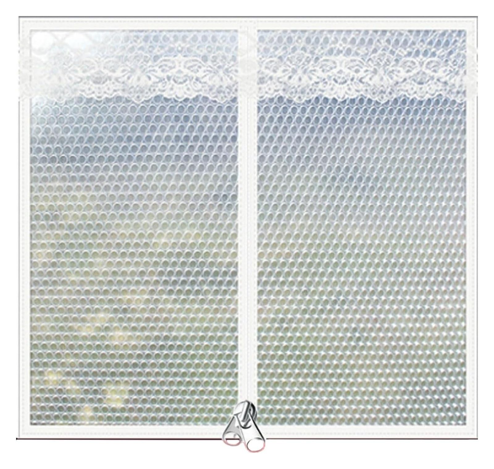 Rideau isolant thermique transparent kit isolation fenêtre zippé 100cm