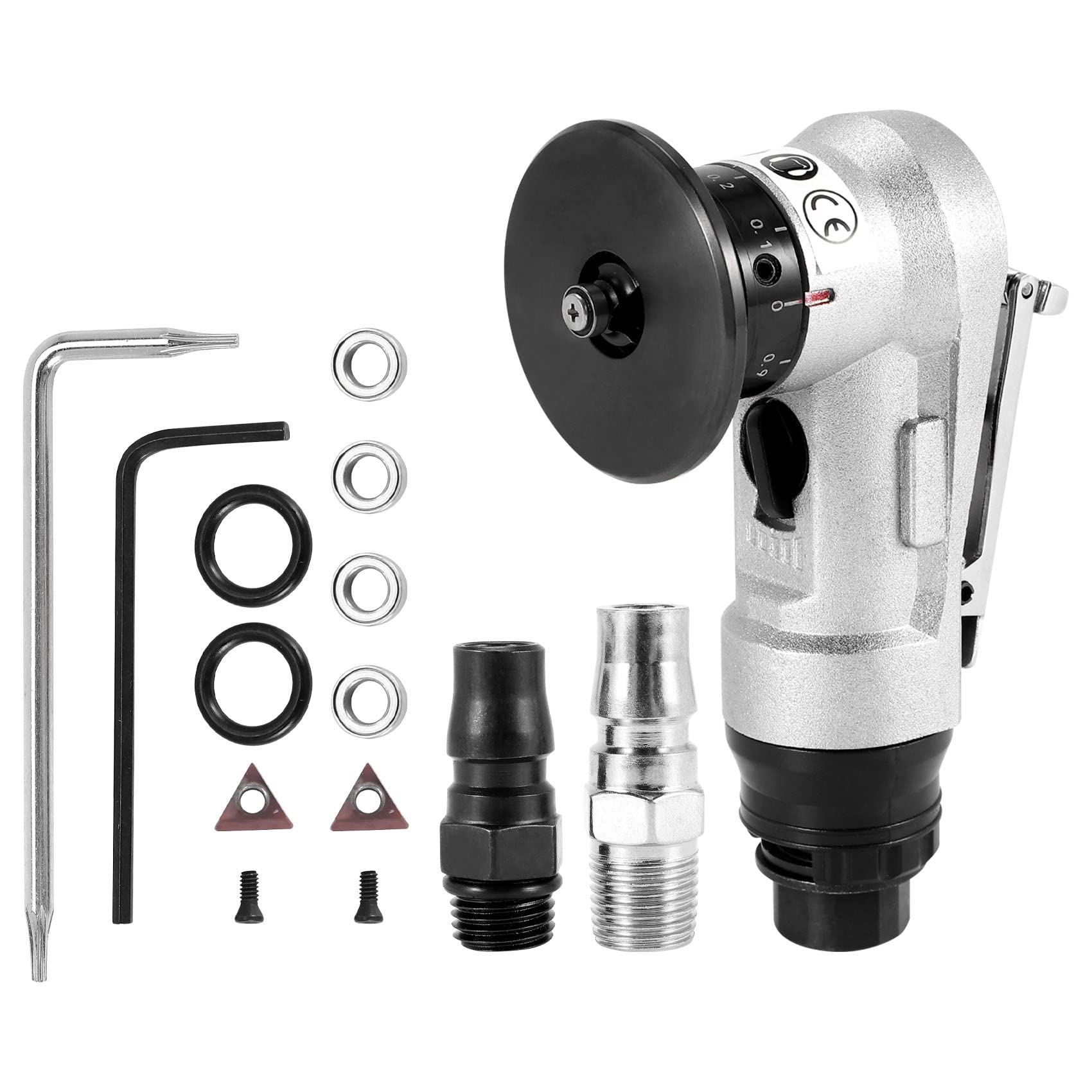 Hopbucan Manual Pneumatic Chamfering Machine, Linear Chamfering Tools, 45 Degree Metal Trimming Arc Corner Deburring Kit