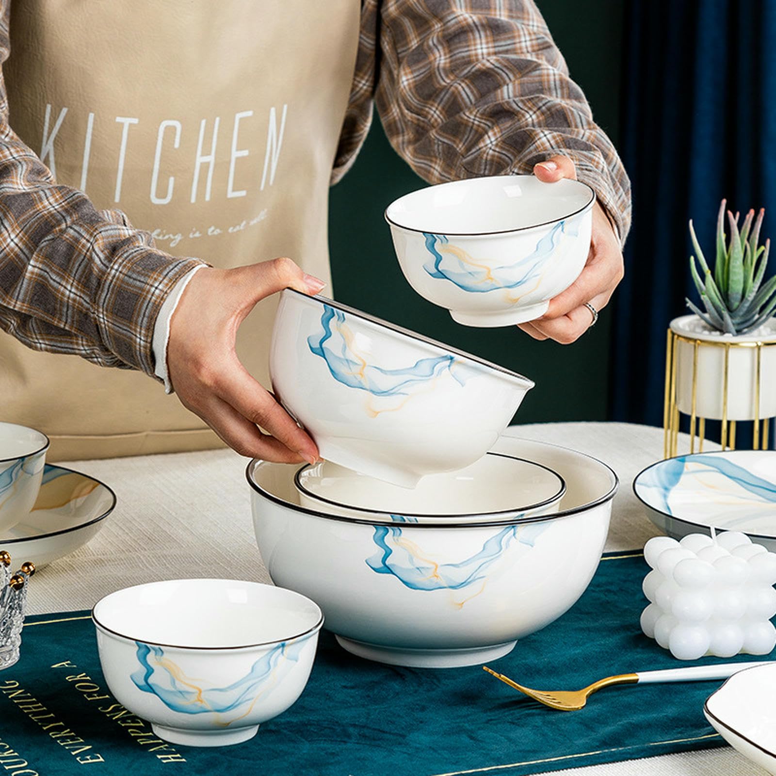 Miski do ryżu w stylu vintage, ceramiczne naczynia stołowe, miska do ryżu, nordyckie naczynia domowe, proste i wykwintne, odporne na wysokie temperatury, glazurowane, ceramiczne naczynia stołowe