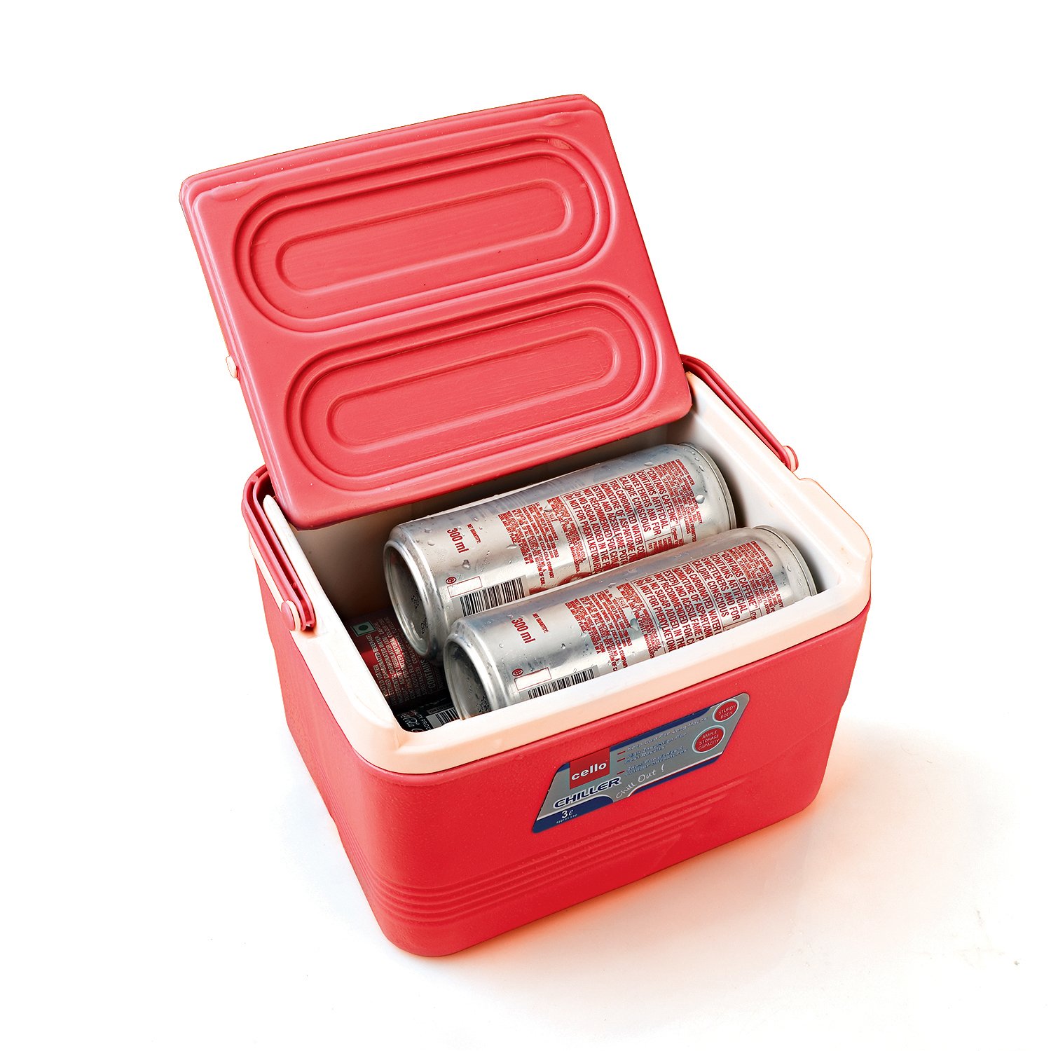 Cello Chiller Ice Box | Standard Size for Travel Party Bar Ice Cubes | Cold Drinks | Medical Purpose | 3 Litre, Red - Image 2 thumbnail