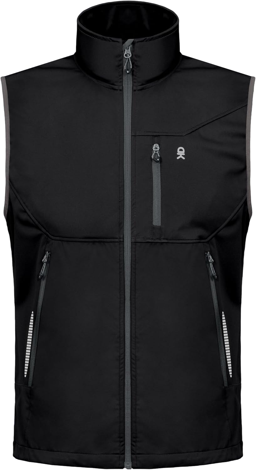 Little Donkey Andy Men's Lightweight Softshell Vest Windproof Sleeveless Jacket for Travel Hiking Running Golf