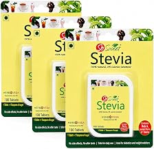 So Sweet Stevia 100% Natural Sugar free Sweetener for Diabetes - 300 Tablets -Pack of 3 (100 Each)