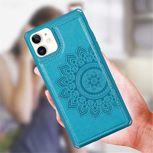 Miniatura 10 de Cavor for iPhone 11 Wallet Case with Card Slots Holder,Premium PU Leather Kickstand Feature Case [Wrist Strap] Double Magnetic Clasp Shockproof Flip