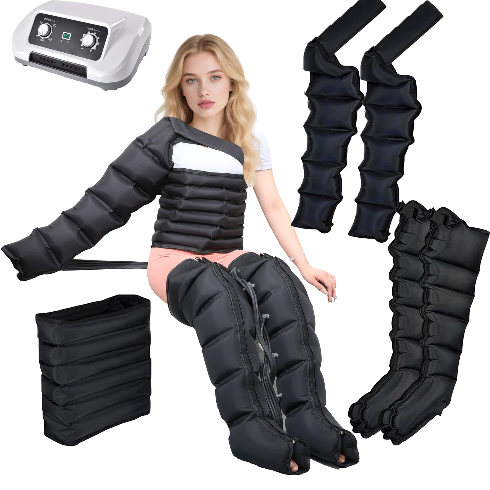 SXSLTSA Calf Massager for Pain and Circulation - Air Compression Leg Massager with Lymphatic Drainage, Recovery Boots for Athletes