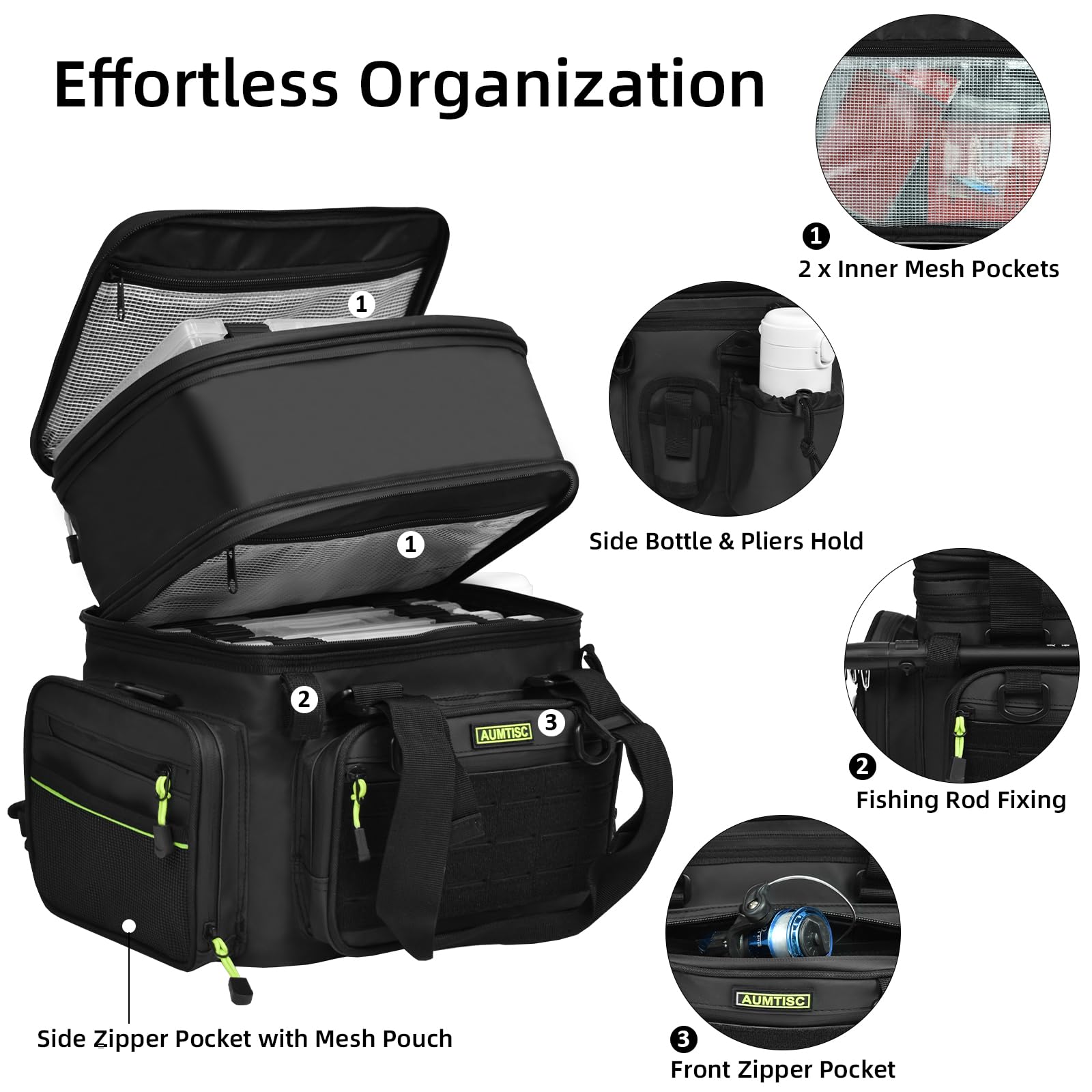 Rodeel Angeltasche, Große Angelgerät Tasche, Wasserdichter Angelbeutel Zur Aufbewahrung Und