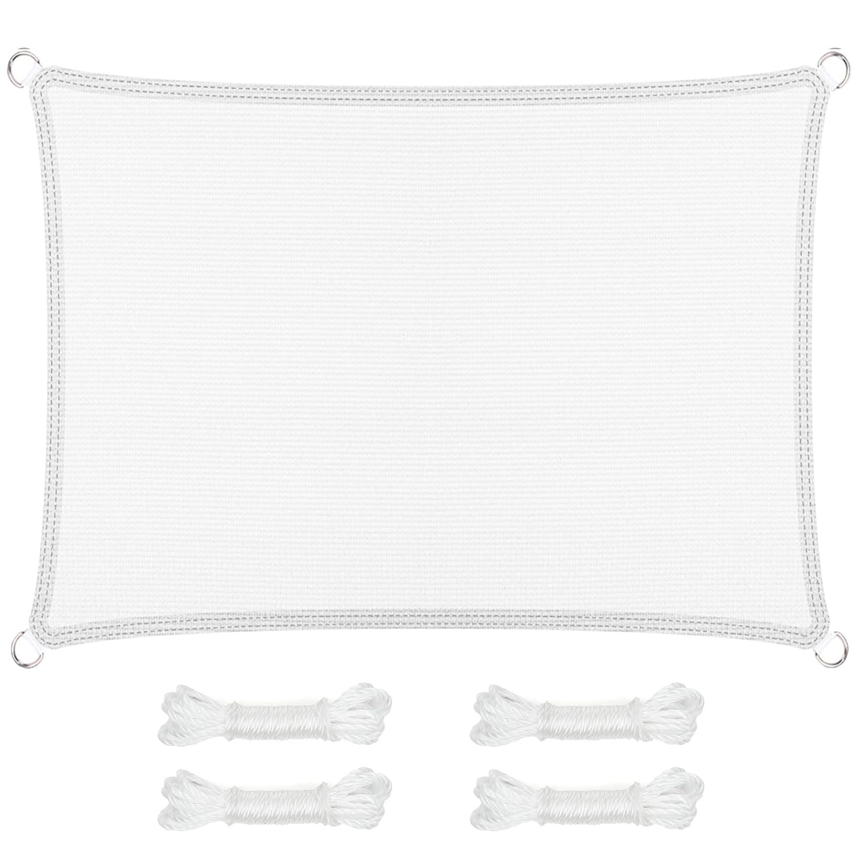 Filet d'ombrage extérieur rectangulaire blanc pour jardin et terrasse