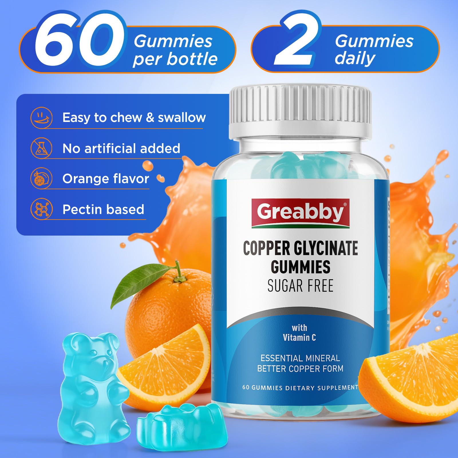 Copper Supplements Gummies, 2mg Chelated Copper Glycinate, 60 Count — Amazon image 8