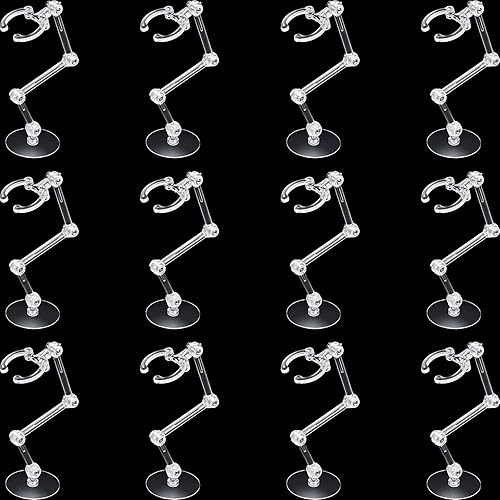 Jetec 12 piezas de soporte de figura de acción, soportes de exhibición de figuras de acción, soporte de muñeca mini soporte de exhibición compatible