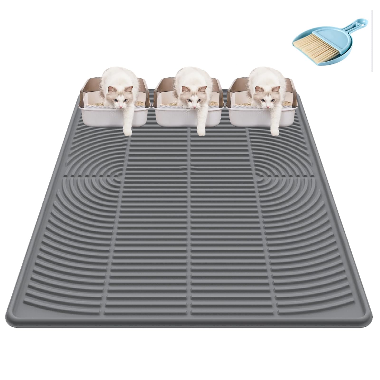Silicone Cat Litter Mat XL, 47'' x 35'', Extra Large Waterproof Trapping Mat for Litter Box, Easy Clean & Non-Slip