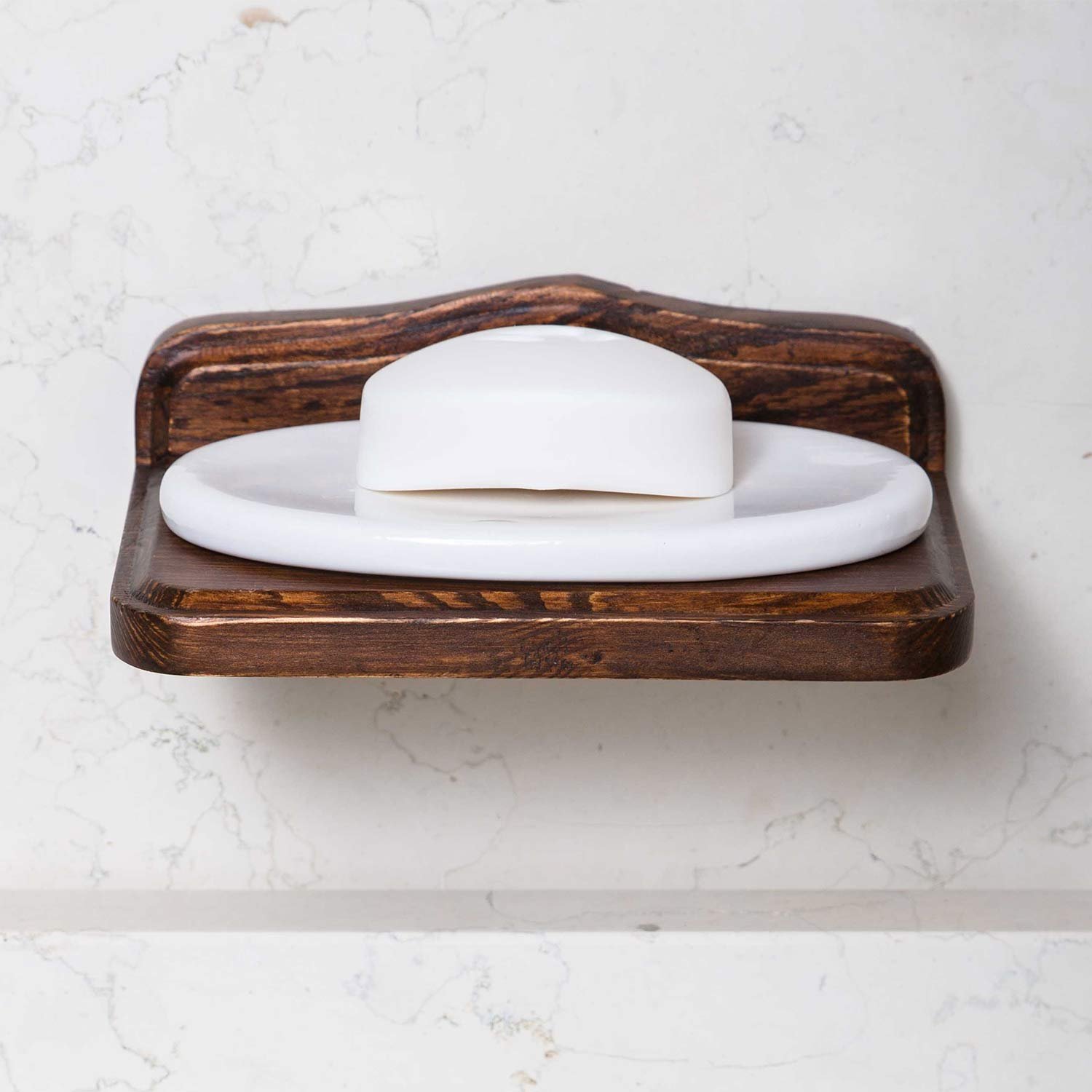 METAFORM Azimuthshop 065406 - Jabonera de Madera Envejecida para baño