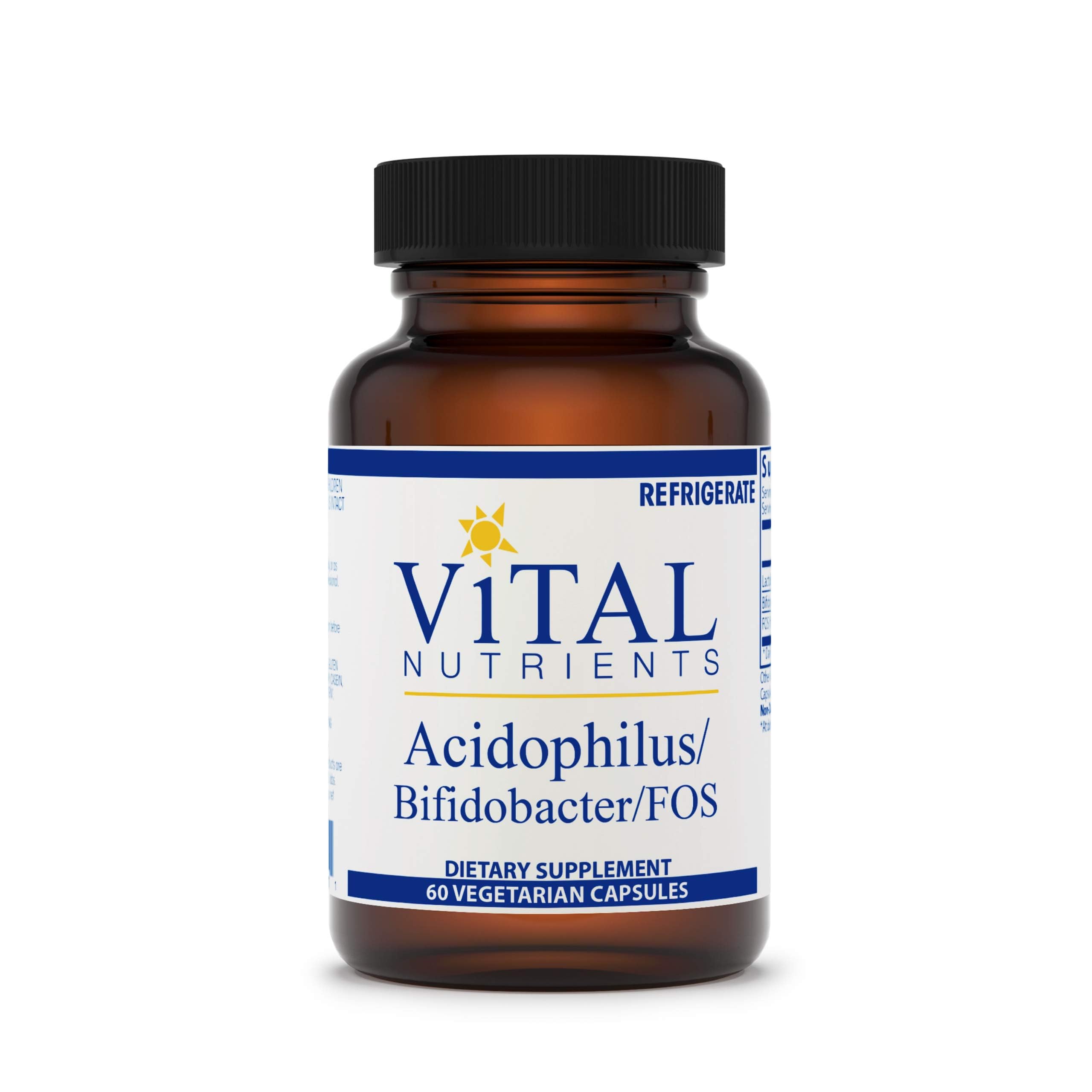 Vital Nutrients - Acidophilus/Bifidobacter/FOS - Potent Probiotic Support - 60 Capsules per Bottle