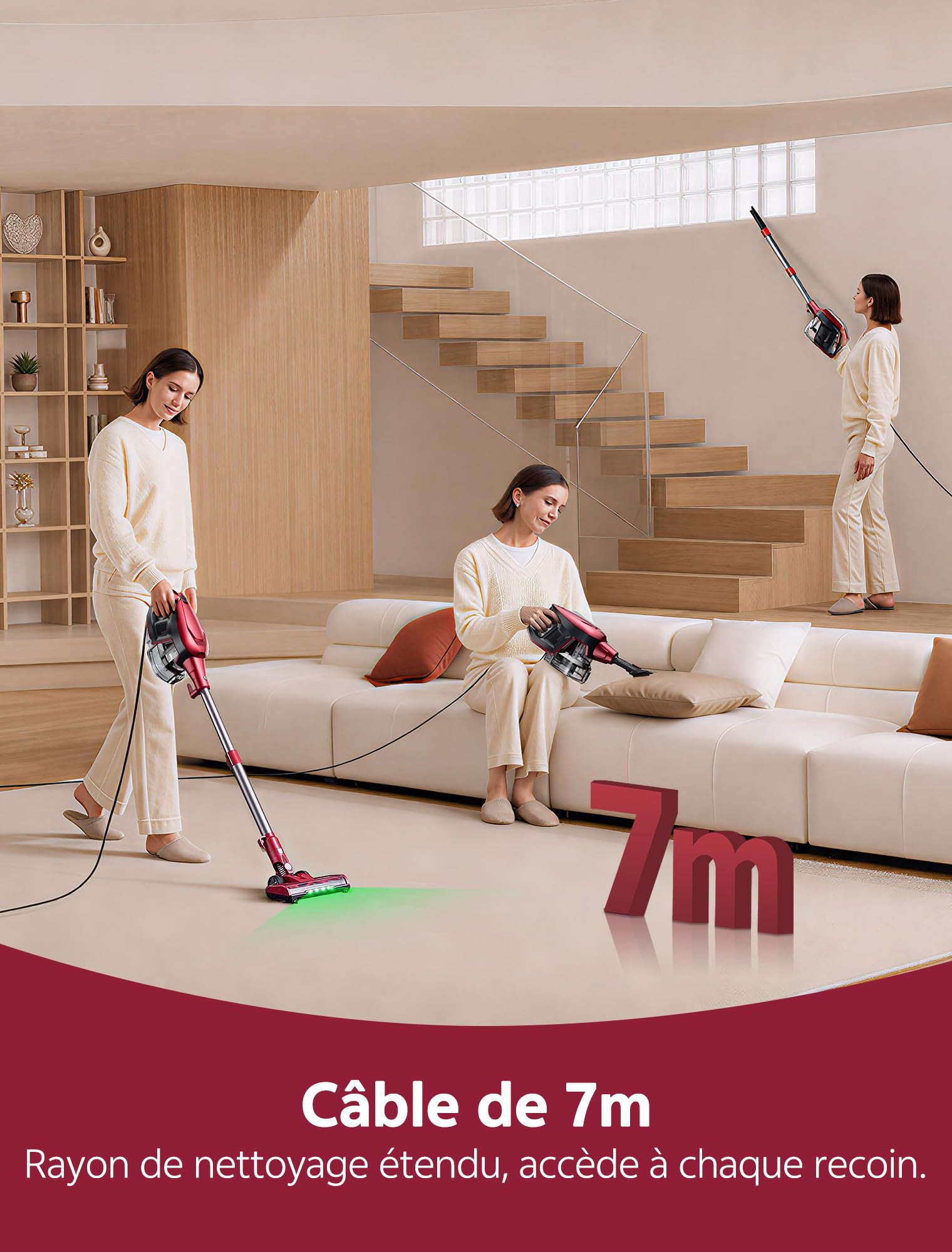 Vexilar C9 Aspirateur Balai avec Fil, 70Kpa, Câble de 7m