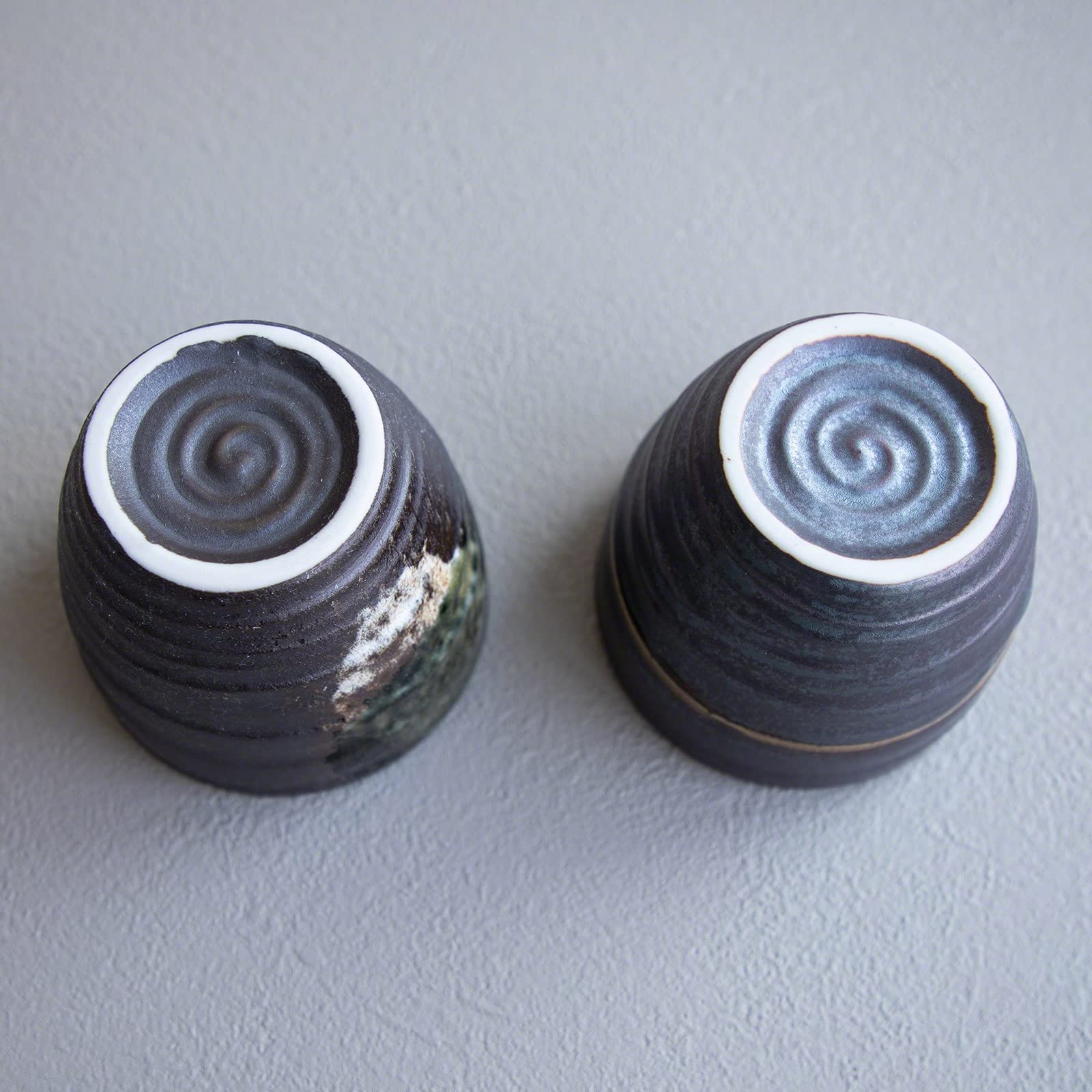 Asayu Japan Lot de 2 Tasses à Thé et Café en Céramique Emaillée et Peintes à la Main de 200 ml, Set Fabriqué au Japon, Pour Boisson Chaude ou Froide, Couleur Marron Métallique