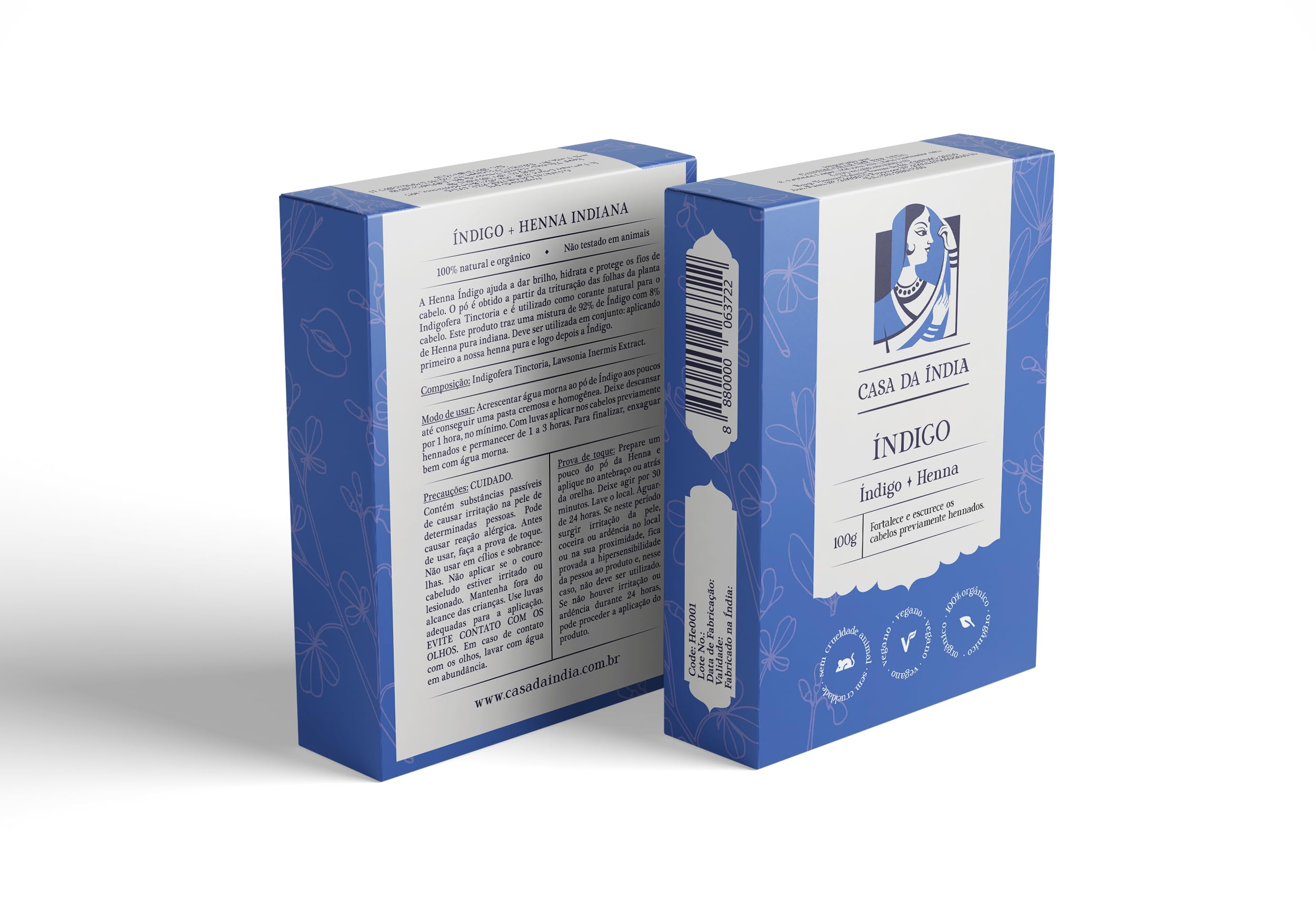 Henna Índigo Casa da Índia 100g : Amazon.com.br: Beleza