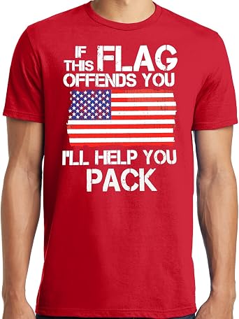 PubliciTeeZ Big and Tall If This Flag Offends You Ill Help You Pack T-Shirt